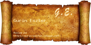 Gurin Eszter névjegykártya